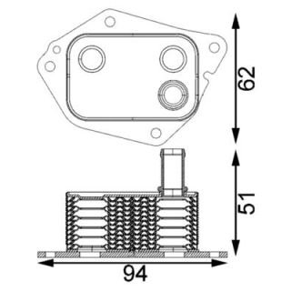 Alyvos aušintuvas, variklio alyva MAHLE CLC 199 000S