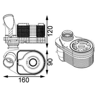Alyvos aušintuvas, variklio alyva MAHLE CLC 203 000S