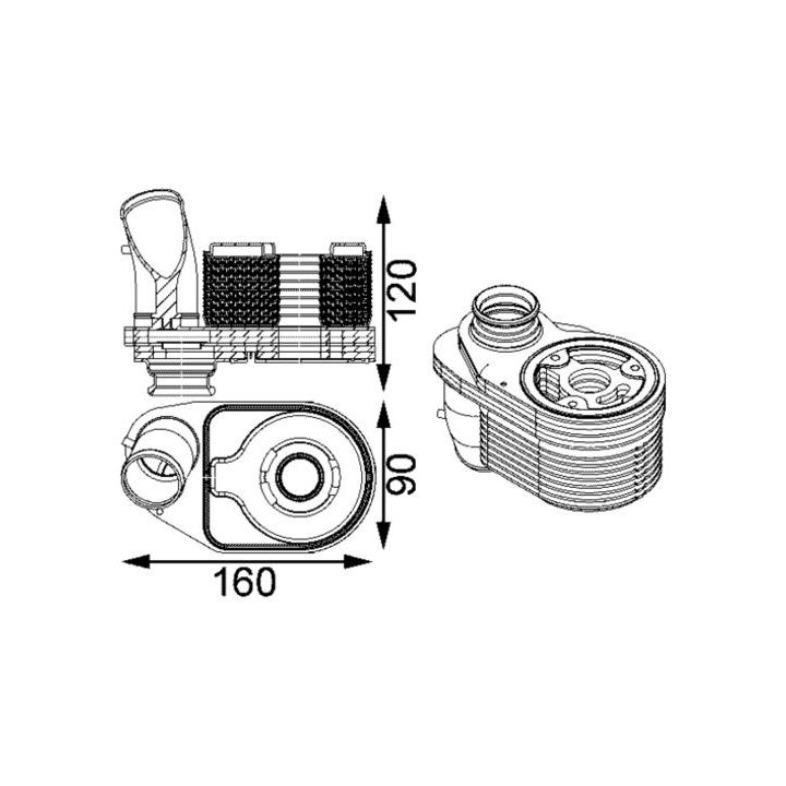 Alyvos aušintuvas, variklio alyva MAHLE CLC 203 000S
