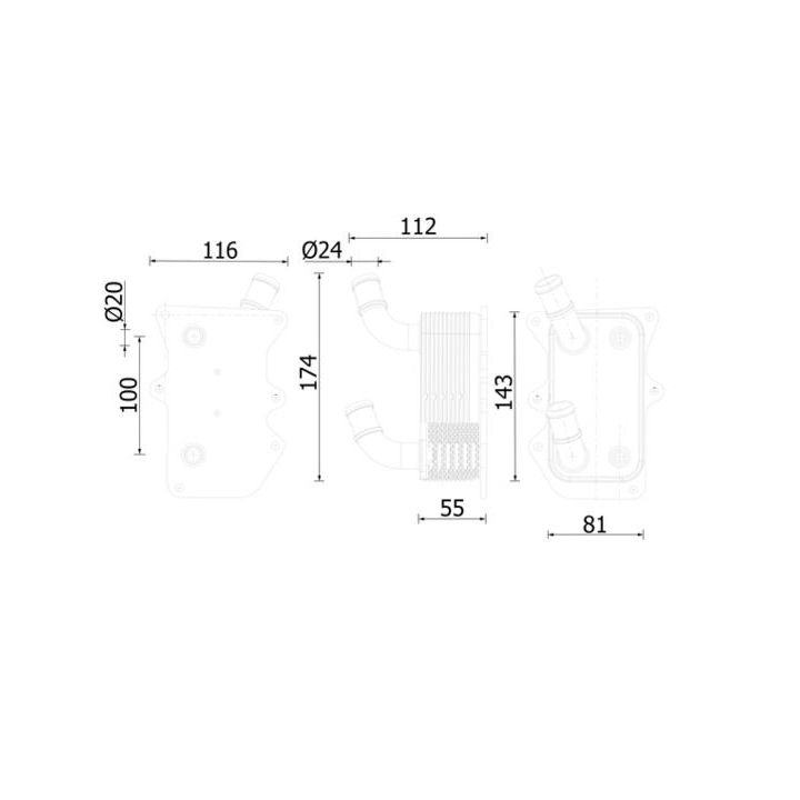 Alyvos aušintuvas, variklio alyva MAHLE CLC 276 000S