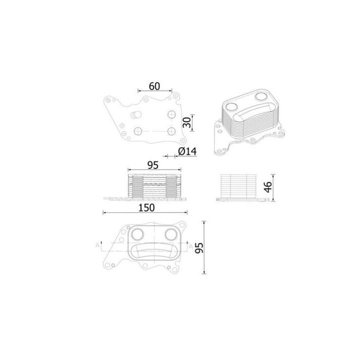 Alyvos aušintuvas, variklio alyva MAHLE CLC 278 000S