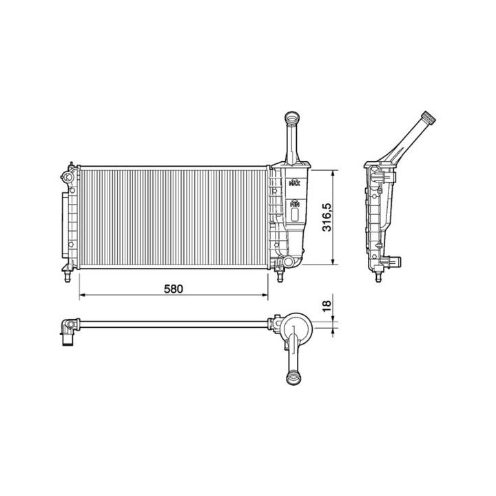 Radiatorius, variklio aušinimas MAHLE CR 1104 000P