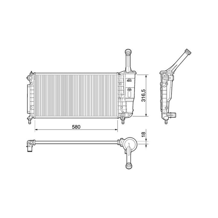 Radiatorius, variklio aušinimas MAHLE CR 1104 000S