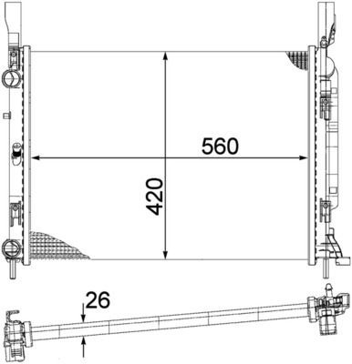 Radiatorius, variklio aušinimas MAHLE CR 1157 000P