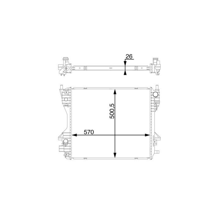 Radiatorius, variklio aušinimas MAHLE CR 1363 000S