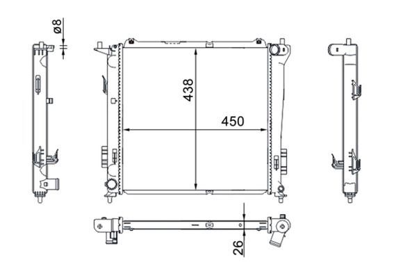 Radiatorius, variklio aušinimas MAHLE CR 1367 000S