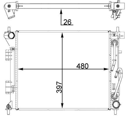 Radiatorius, variklio aušinimas MAHLE CR 1405 000P
