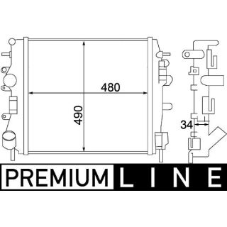 Radiatorius, variklio aušinimas MAHLE CR 1507 000P