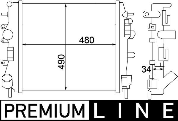 Radiatorius, variklio aušinimas MAHLE CR 1507 000P