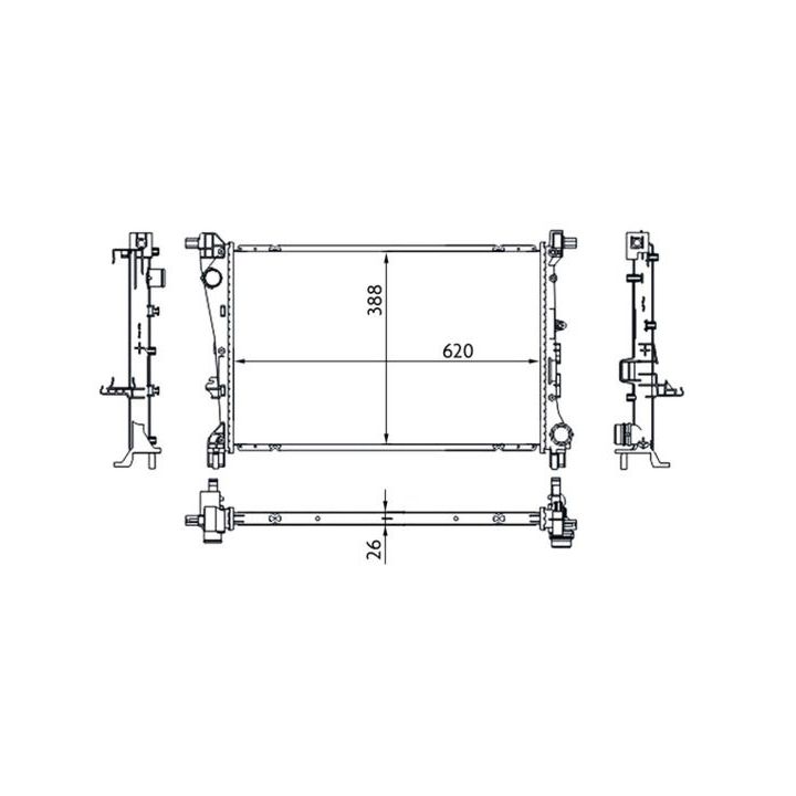 Radiatorius, variklio aušinimas MAHLE CR 1664 000S