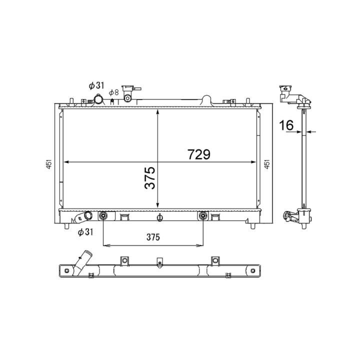 Radiatorius, variklio aušinimas MAHLE CR 1885 000S