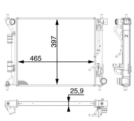 Radiatorius, variklio aušinimas MAHLE CR 1970 000P