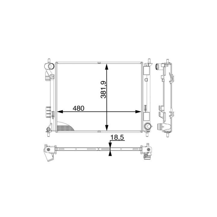 Radiatorius, variklio aušinimas MAHLE CR 2018 000P