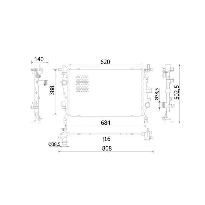 Radiatorius, variklio aušinimas MAHLE CR 2426 000S
