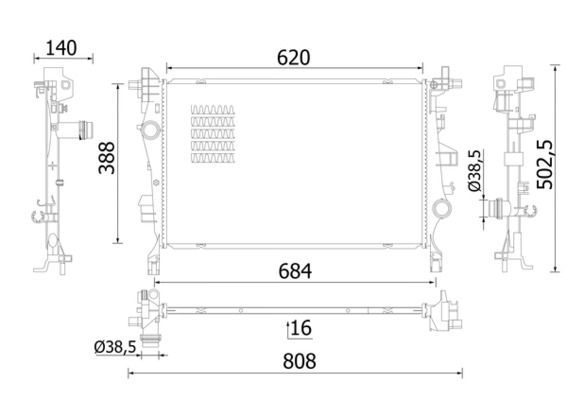 Radiatorius, variklio aušinimas MAHLE CR 2426 000S