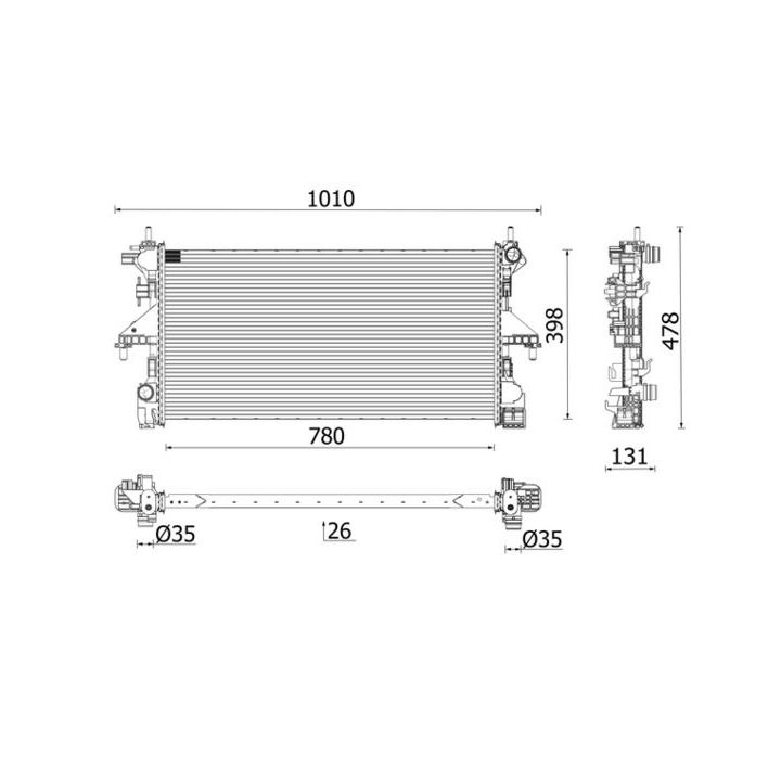 Radiatorius, variklio aušinimas MAHLE CR 2631 000P