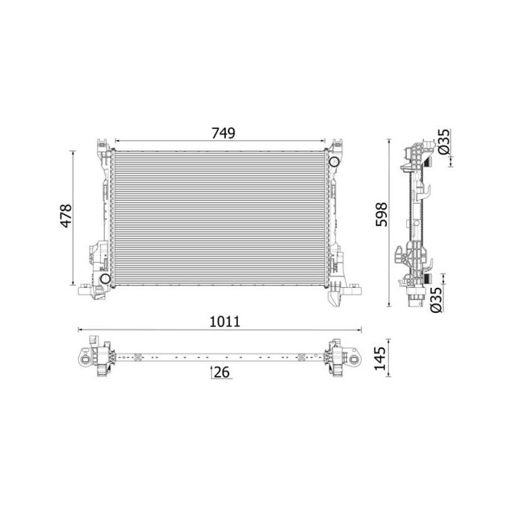 Radiatorius, variklio aušinimas MAHLE CR 2637 000P