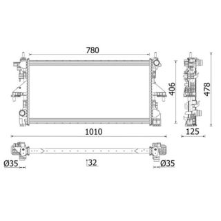 Radiatorius, variklio aušinimas MAHLE CR 2638 000P