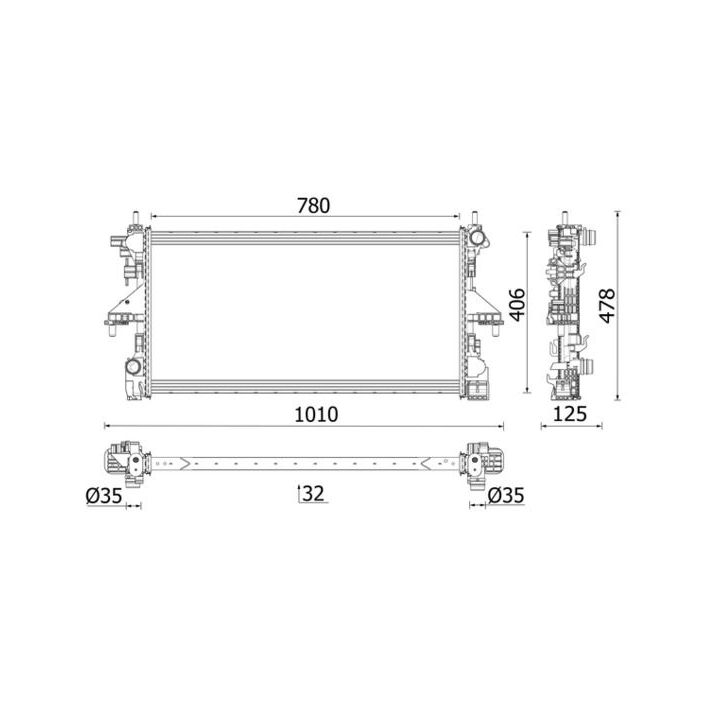 Radiatorius, variklio aušinimas MAHLE CR 2638 000P