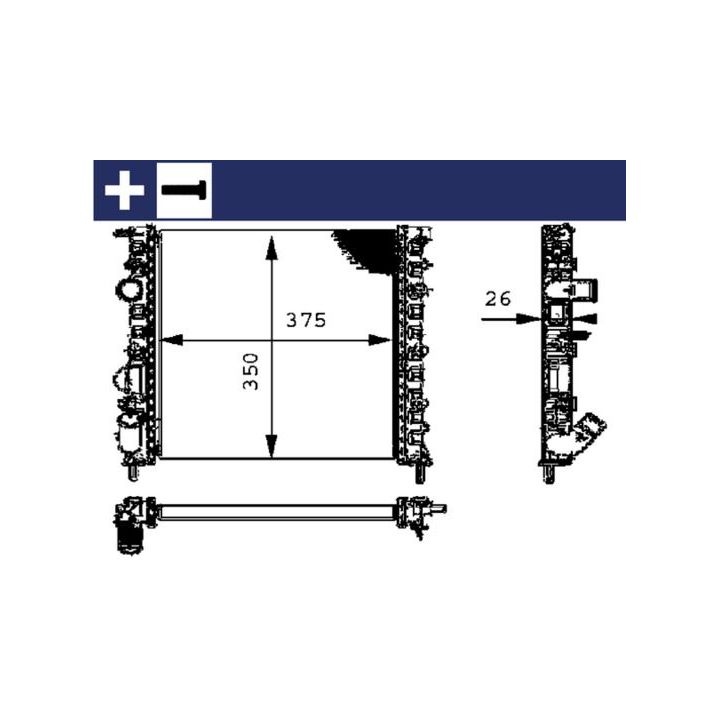 Radiatorius, variklio aušinimas MAHLE CR 308 000S
