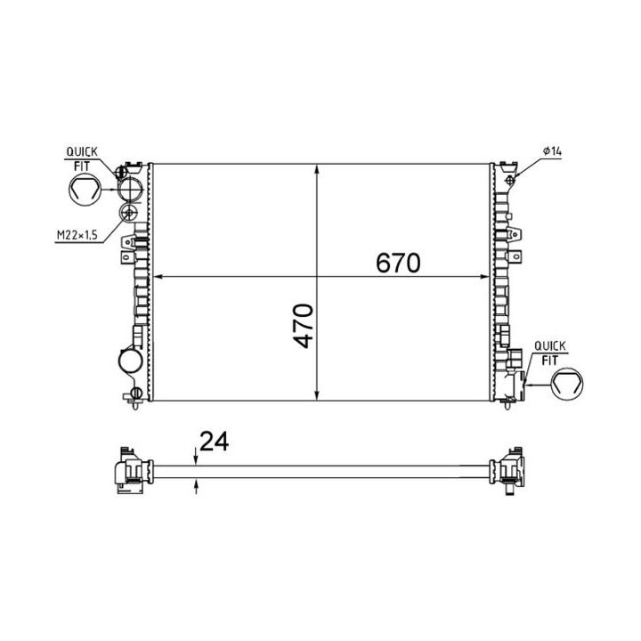 Radiatorius, variklio aušinimas MAHLE CR 587 001S