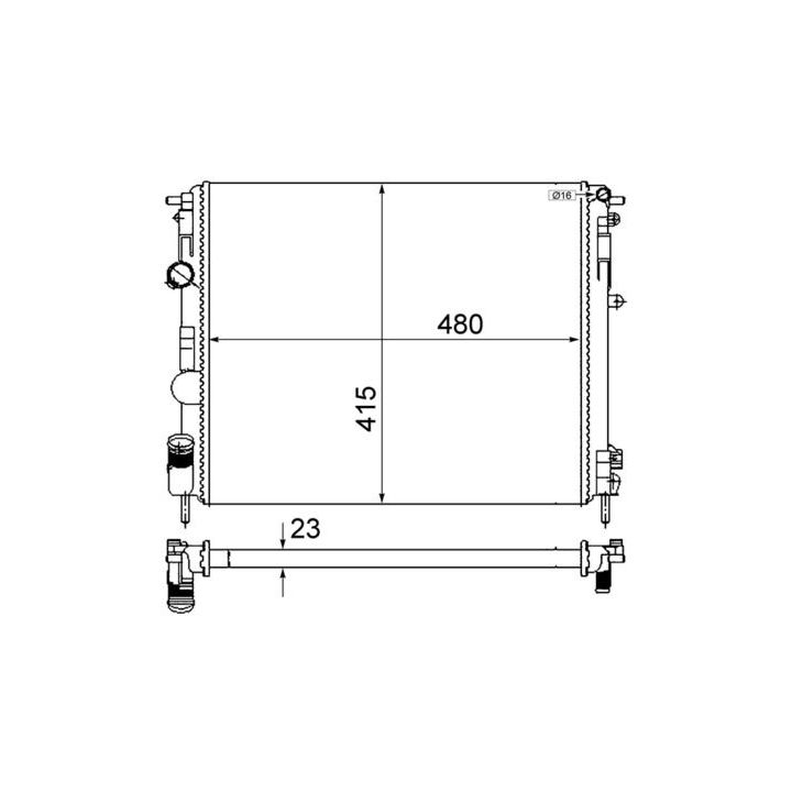 Radiatorius, variklio aušinimas MAHLE CR 605 000S