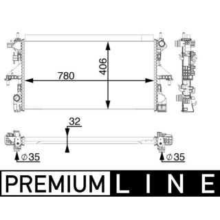 Radiatorius, variklio aušinimas MAHLE CR 806 000P