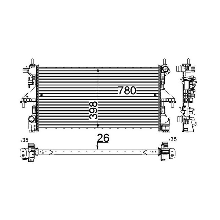 Radiatorius, variklio aušinimas MAHLE CR 808 000P