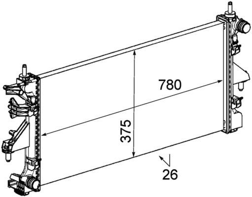 Radiatorius, variklio aušinimas MAHLE CR 885 000P