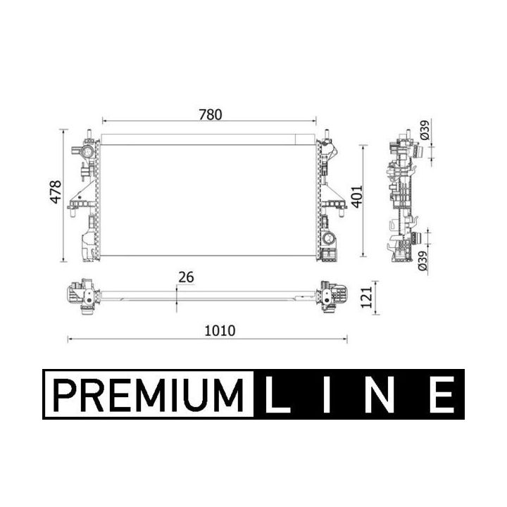 Radiatorius, variklio aušinimas MAHLE CR 933 000P