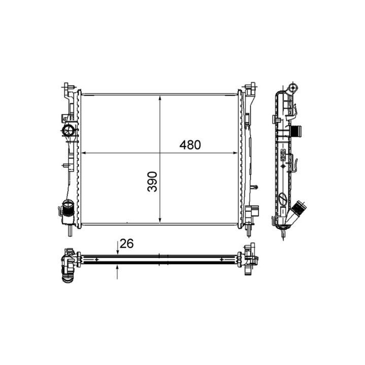 Radiatorius, variklio aušinimas MAHLE CR 947 000S
