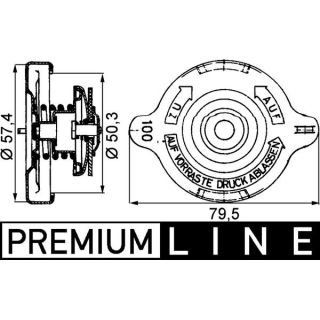 Radiatoriaus dangtelis MAHLE CRB 14 000P