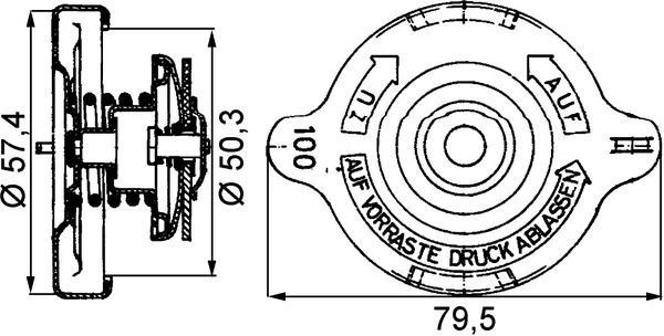 Radiatoriaus dangtelis MAHLE CRB 14 000P