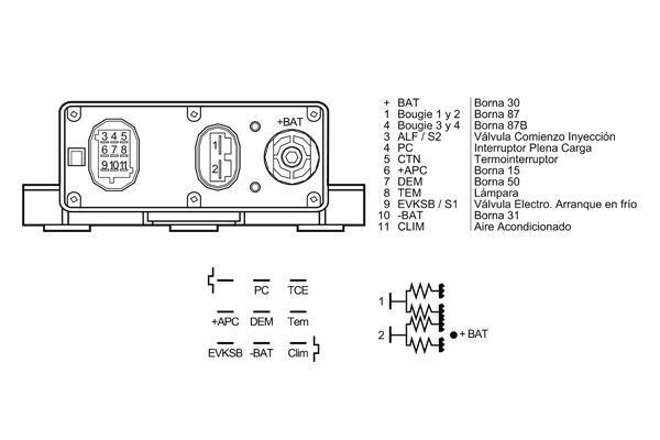 Valdymo blokas, kaitinimo žvakių sistema MAHLE MHG 51