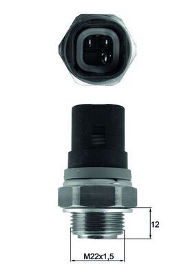 Temperatūros jungiklis, radiatoriaus ventiliatorius MAHLE TSW 67