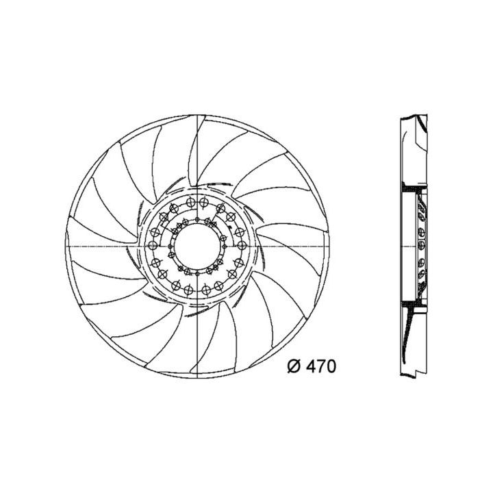 Ventiliatoriaus ratas, variklio aušinimas MAHLE CFW 24 000P