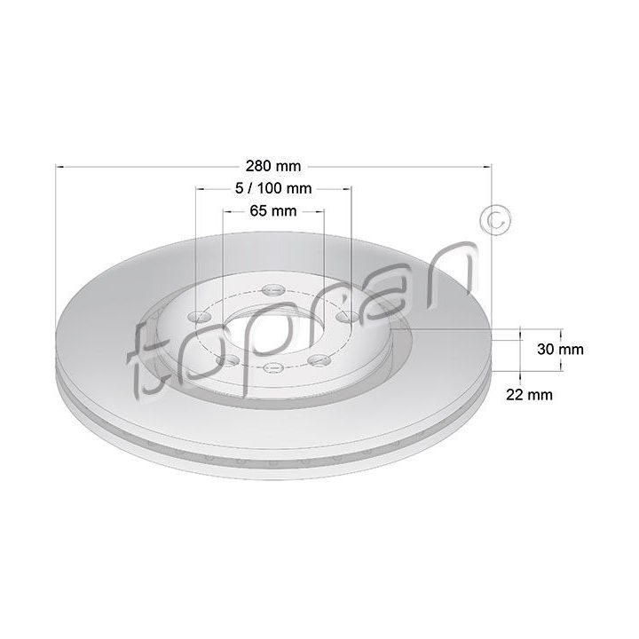 Stabdžių diskas TOPRAN 103 071