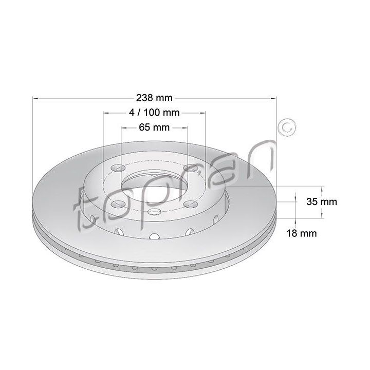 Stabdžių diskas TOPRAN 104 027