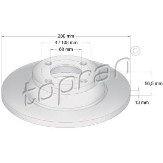 Stabdžių diskas TOPRAN 104 415