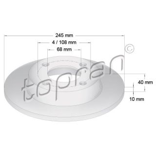 Stabdžių diskas TOPRAN 107 089