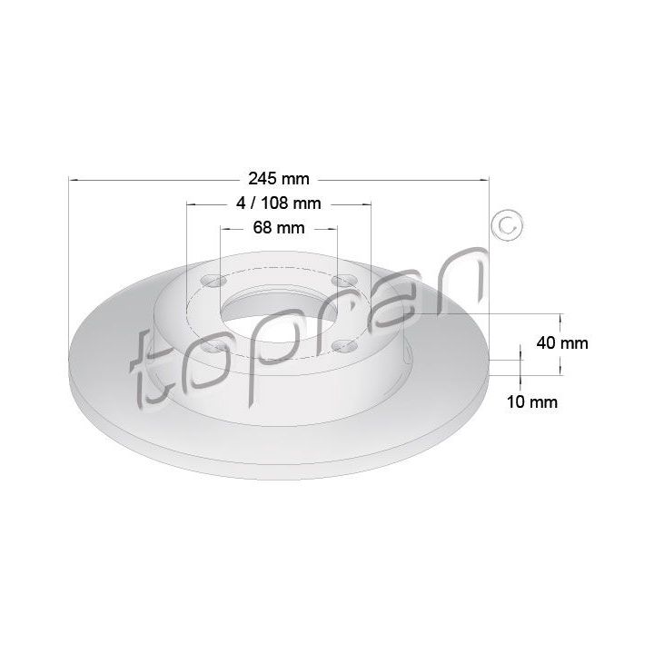 Stabdžių diskas TOPRAN 107 089
