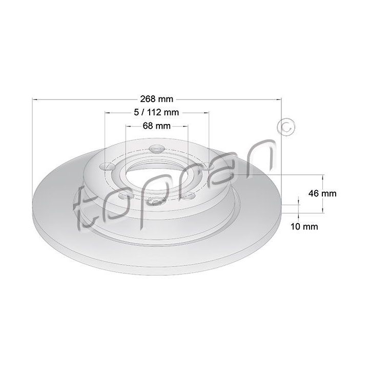 Stabdžių diskas TOPRAN 107 629