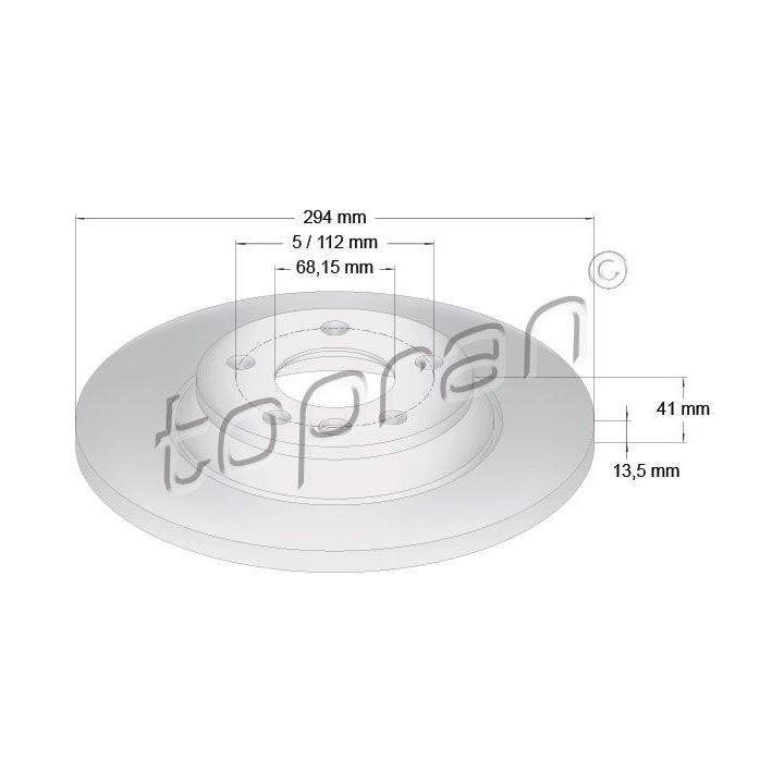 Stabdžių diskas TOPRAN 107 692