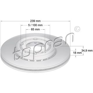 Stabdžių diskas TOPRAN 109 522