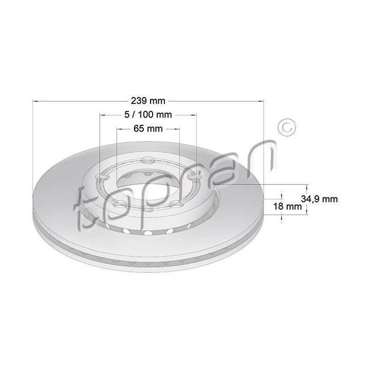 Stabdžių diskas TOPRAN 109 522
