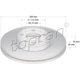 Stabdžių diskas TOPRAN 109 523