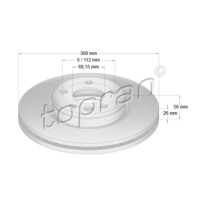 Stabdžių diskas TOPRAN 109 523