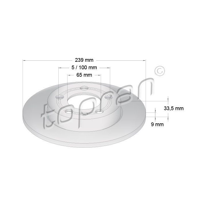 Stabdžių diskas TOPRAN 109 789