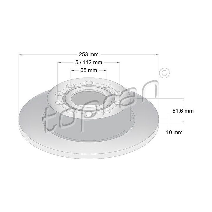 Stabdžių diskas TOPRAN 110 079