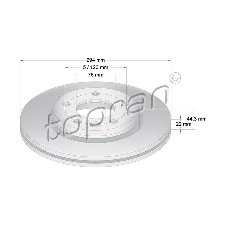 Stabdžių diskas TOPRAN 110 416